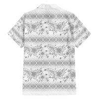 Samoa White Sunday Family Matching Puletasi and Hawaiian Shirt Samoan Tapa White Hibiscus - Polynesian Pride