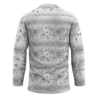 Samoa White Sunday Hockey Jersey Samoan Tapa White Hibiscus - Polynesian Pride