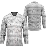 Samoa White Sunday Hockey Jersey Samoan Tapa White Hibiscus - Polynesian Pride