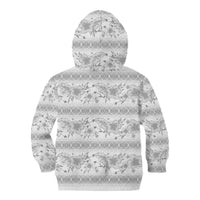 Samoa White Sunday Kid Hoodie Samoan Tapa White Hibiscus - Polynesian Pride