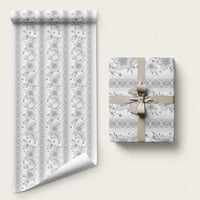 Samoa White Sunday Wrapping Paper Samoan Tapa White Hibiscus - Polynesian Pride