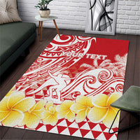 Personalised Tahiti Surfing Area Rug Polynesian Style LT05 Red - Polynesian Pride