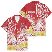 Personalised Tahiti Surfing Family Matching Long Sleeve Bodycon Dress and Hawaiian Shirt Polynesian Style LT05 Dad's Shirt - Short Sleeve Red - Polynesian Pride