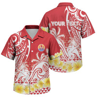 Personalised Tahiti Surfing Family Matching Off Shoulder Maxi Dress and Hawaiian Shirt Polynesian Style LT05 Son's Shirt Red - Polynesian Pride