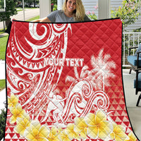 Personalised Tahiti Surfing Quilt Polynesian Style LT05 Red - Polynesian Pride