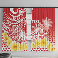 Personalised Tahiti Surfing Window Curtain Polynesian Style LT05 With Hooks Red - Polynesian Pride