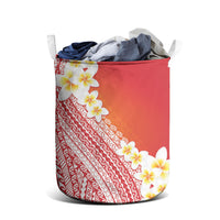 Tahiti Plumeria Tribal Pattern Laundry Basket Wave Style Red LT05 - Polynesian Pride