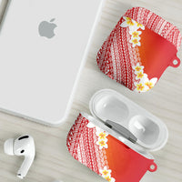 Tahiti Plumeria Tribal Pattern AirPods Case Wave Style Red LT05 - Polynesian Pride