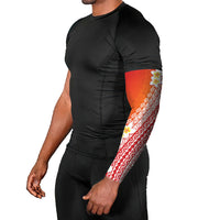 Tahiti Plumeria Tribal Pattern Arm Sleeves Wave Style Red LT05 - Polynesian Pride