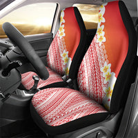 Tahiti Plumeria Tribal Pattern Car Seat Cover Wave Style Red LT05 - Polynesian Pride