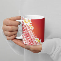 Tahiti Plumeria Tribal Pattern Ceramic Mug Wave Style Red LT05 - Polynesian Pride