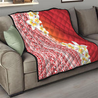 Tahiti Plumeria Tribal Pattern Quilt Wave Style Red LT05 - Polynesian Pride