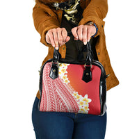 Tahiti Plumeria Tribal Pattern Shoulder Handbag Wave Style Red LT05 One Size Red - Polynesian Pride