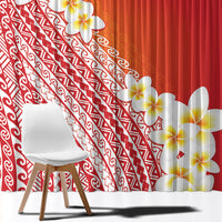 Tahiti Plumeria Tribal Pattern Window Curtain Wave Style Red LT05 - Polynesian Pride
