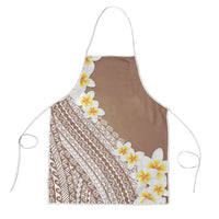 Tahiti Plumeria Tribal Pattern Apron Wave Style Brown LT05 Brown - Polynesian Pride