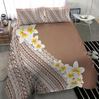 Tahiti Plumeria Tribal Pattern Bedding Set Wave Style Brown LT05 - Polynesian Pride