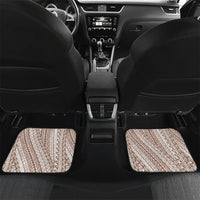 Tahiti Plumeria Tribal Pattern Car Mats Wave Style Brown LT05 Set 2pcs - Back Brown - Polynesian Pride