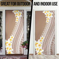 Tahiti Plumeria Tribal Pattern Door Cover Wave Style Brown LT05 - Polynesian Pride