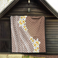 Tahiti Plumeria Tribal Pattern Quilt Wave Style Brown LT05 - Polynesian Pride
