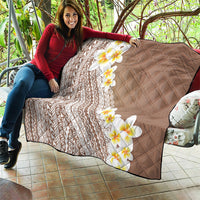 Tahiti Plumeria Tribal Pattern Quilt Wave Style Brown LT05 - Polynesian Pride
