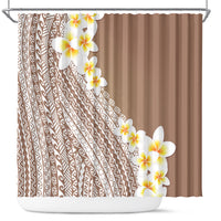 Tahiti Plumeria Tribal Pattern Shower Curtain Wave Style Brown LT05 Brown - Polynesian Pride