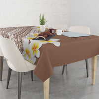 Tahiti Plumeria Tribal Pattern Tablecloth Wave Style Brown LT05 - Polynesian Pride