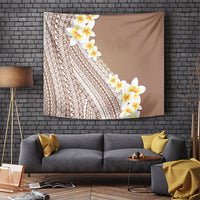 Tahiti Plumeria Tribal Pattern Tapestry Wave Style Brown LT05 Brown - Polynesian Pride