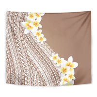 Tahiti Plumeria Tribal Pattern Tapestry Wave Style Brown LT05 - Polynesian Pride