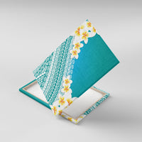 Tahiti Plumeria Tribal Pattern Canvas Wall Art Wave Style Turquoise LT05 With Frame Turquoise - Polynesian Pride