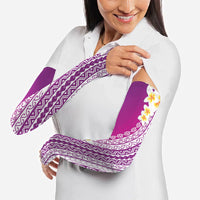 Tahiti Plumeria Tribal Pattern Arm Sleeves Wave Style Purple LT05 - Polynesian Pride