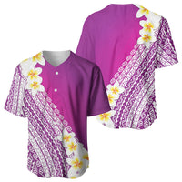 Tahiti Plumeria Tribal Pattern Baseball Jersey Wave Style Purple LT05 - Polynesian Pride