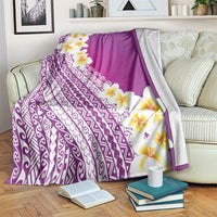 Tahiti Plumeria Tribal Pattern Blanket Wave Style Purple LT05 Purple - Polynesian Pride