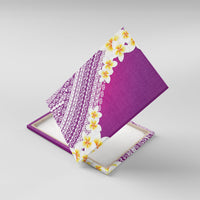 Tahiti Plumeria Tribal Pattern Canvas Wall Art Wave Style Purple LT05 With Frame Purple - Polynesian Pride