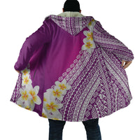 Tahiti Plumeria Tribal Pattern Cloak Wave Style Purple LT05 - Polynesian Pride