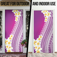 Tahiti Plumeria Tribal Pattern Door Cover Wave Style Purple LT05 - Polynesian Pride