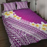 Tahiti Plumeria Tribal Pattern Quilt Bed Set Wave Style Purple LT05 Purple - Polynesian Pride