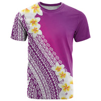Tahiti Plumeria Tribal Pattern T Shirt Wave Style Purple