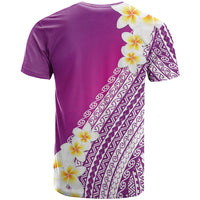 Tahiti Plumeria Tribal Pattern T Shirt Wave Style Purple