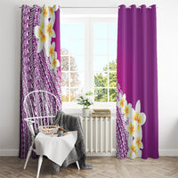 Tahiti Plumeria Tribal Pattern Window Curtain Wave Style Purple LT05 - Polynesian Pride