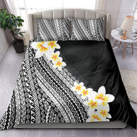 Tahiti Plumeria Tribal Pattern Bedding Set Wave Style Black LT05 - Polynesian Pride