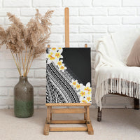 Tahiti Plumeria Tribal Pattern Canvas Wall Art Wave Style Black LT05 - Polynesian Pride