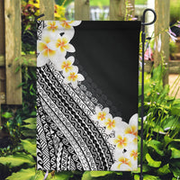 Tahiti Plumeria Tribal Pattern Garden Flag Wave Style Black LT05 Garden Flag Black - Polynesian Pride