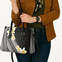 Tahiti Plumeria Tribal Pattern Leather Bag Wave Style Black LT05 - Polynesian Pride