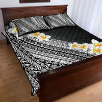 Tahiti Plumeria Tribal Pattern Quilt Bed Set Wave Style Black LT05 - Polynesian Pride