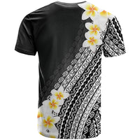 Tahiti Plumeria Tribal Pattern T Shirt Wave Style Black