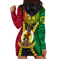 Vanuatu Hoodie Dress Vanuatuan Coat Of Arms Mix Pig Tusk Poynesian Pattern LT05 - Polynesian Pride