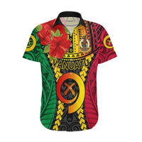 Personalized Vanuatu Hawaiian Shirt Vanuatuan Coat Of Arms Mix Pig Tusk Poynesian Pattern LT05 Reggae - Polynesian Pride