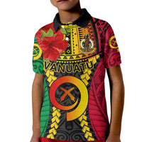 Personalized Vanuatu Kid Polo Shirt Vanuatuan Coat Of Arms Mix Pig Tusk Poynesian Pattern LT05 Kid Reggae - Polynesian Pride
