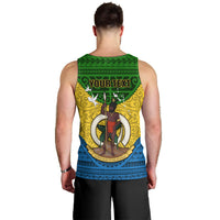 Personalized Vanuatu Malampa Province Men Tank Top Coat Of Arms And Namele Fern Polynesian Pattern LT05 - Polynesian Pride