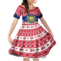 Personalised Philippines Christmas Family Matching Long Sleeve Bodycon Dress and Hawaiian Shirt Filipino Parol Maligayang Pasko LT05 Daughter's Dress Red - Polynesian Pride